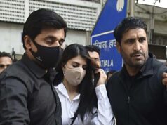 Arriving in Patiala House Court in Delhi for the hearing is Jacqueline Fernandez