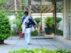 Amitabh Bachchan greets fans outside Jalsa for the first time since injury